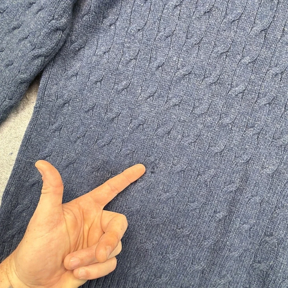 Vintage Polo Ralph Lauren Angora Wool Cable Knit Sweater Large Pony Fisherman